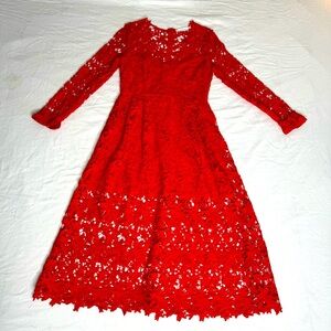 ASTR The Label Lace Sheath‎ Long Sleeve Midi Dress Size M